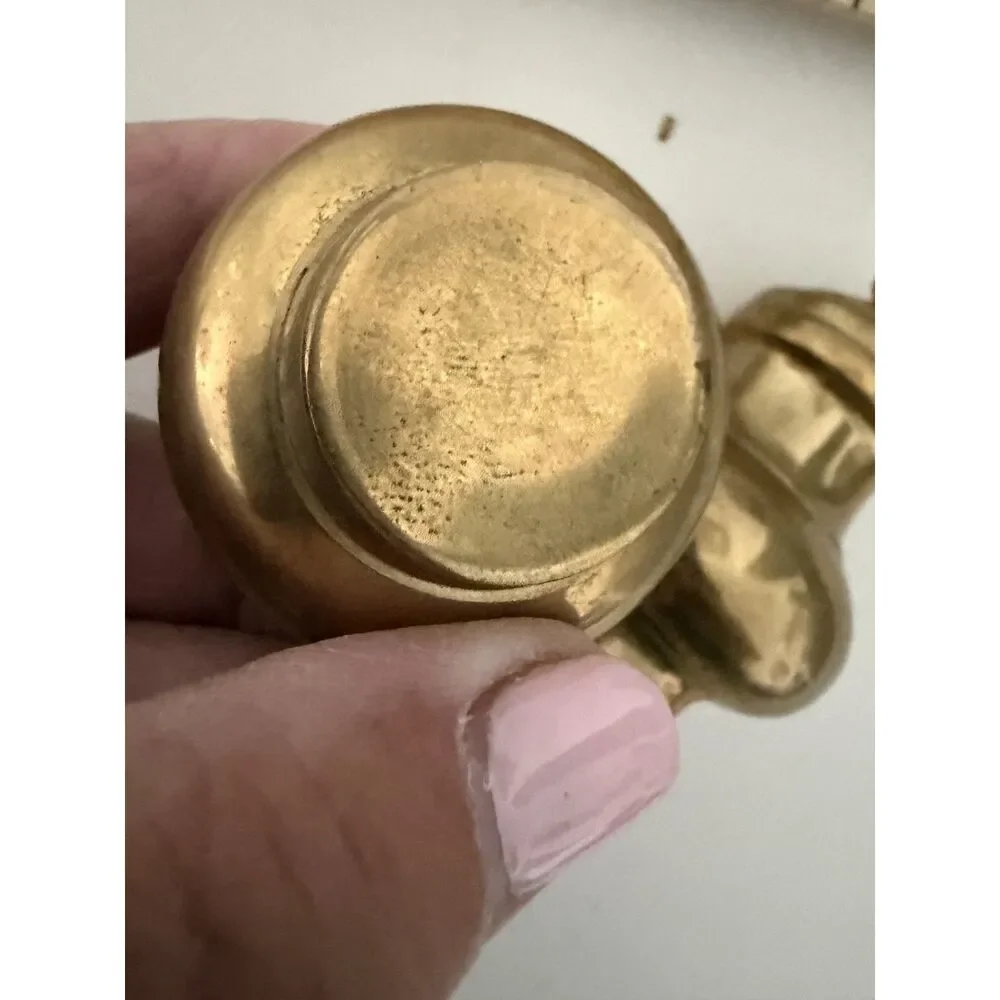 Vtg Brass salt and pepper shakers with patina
